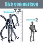 Already Assembled T13 Action Figure Accessories,Dummy 13 T13 Multi-Jointed Movable,for Collectors Desktop Decorations t-13 Movability 3D Printed Toys (Gray)