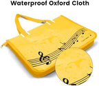 BestSounds Piano Bag, Zipper Waterproof Music Book Tote Bag Piano Accessories for Students Kids, Women, Gifts for Musicians (Yellow Music)