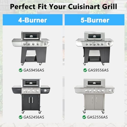 Adviace Grill Replacement Parts for Cuisinart GAS9456AS GAS2456AS GAS9556AS GAS2556AS, Grill Parts for Cuisinart 4 Burner Gas Grill GAS9456AS, Cuisinart 5 Burner Gas Grill GAS9556AS GAS2556AS