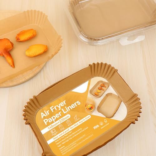Air Fryer Paper Liners, 100PCS Rectangle 8.6"x5.5" Disposable Parchment, AirFryer Accessories Non-Stick Baking Paper for Ninja Foodi Dual Zone Air Fryer DZ201/DZ401/DZ550