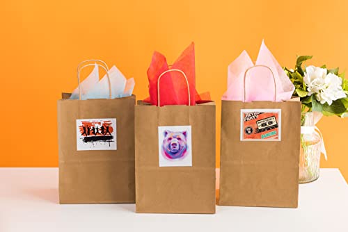 RACETOP Brown Gift Bags with Handles Bulk, 8"x4.5"x10.8" 50Pcs Brown Paper Bags with Handles Bulk, Brown Kraft Paper Bags, Gift Bags Bulk, Retail Bags, Shopping Bags
