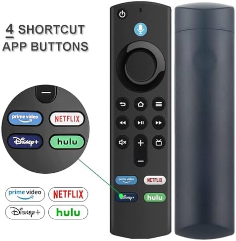 Upgrade Replacement Voice Remote (L5B83G) for FireStick 3rd Gen, Smart TV Stick/4K Max, Lite, Fire TV Cube & Cube Max, Fire TV 3rd Gen Pendant (Includes 2 Batteries)