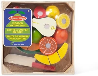 Melissa & Doug Cutting Fruit Set - Wooden Play Food Kitchen Accessory, Multi - Pretend Play Accessories, Wooden Cutting Fruit Toys For Toddlers And Kids Ages 3+