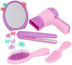 Battat- Play Circle- Hair Dryer With Sounds & Air – Carrying Case – Salon Accessories- Pretend Play Toys- Beauty Shop- 3 years + (15 Pieces)