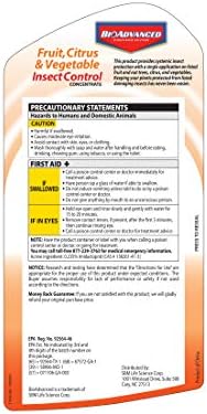 BIOADVANCED 701520A Fruit, Citrus & Vegetable Insect Control for Edible Gardening Concentrate, 32-Ounce