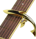 Guitar Capo Shark Guitar Capo Acoustic Capo Electric Guitars Capo Premium Zinc Alloy Guitar Accessories Ukulele Mandolin Banjo Bass (Gold with 6 Picks)