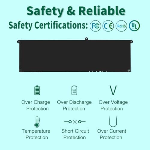 DMKAOLLK V6W33 Battery Replacement for Dell Inspiron 15 3511 3520 3515 3510 5510 5515 5518 5310 5635 5625 5630 Latitude 3320 3330 3420 3520 Vostro 3515 3525 Series TN70C 15V 54Wh