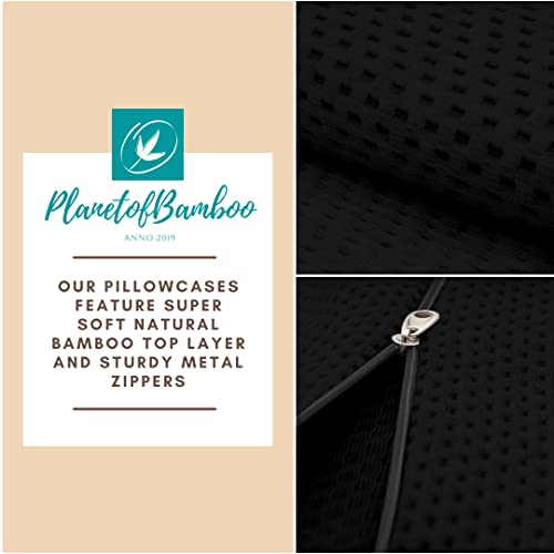 PLANETOFBAMBOO 100% Bamboo Fiber top Layer Replacement Wedge Pillow Cover (24 x 24 x 7) with Zipper - Sweat-Absorbent, Moisture-Wicking, Odor-Free Wedge Pillow Case (Black)