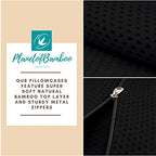 PLANETOFBAMBOO 100% Bamboo Fiber top Layer Replacement Wedge Pillow Cover (24 x 24 x 7) with Zipper - Sweat-Absorbent, Moisture-Wicking, Odor-Free Wedge Pillow Case (Black)