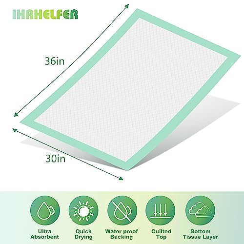 Bed Pads Disposable Adult IHRHELFER Ultrasorbs Premium Incontinence Pads Heavy Duty Changing Pad Ultra Absorbent Underpads Chucks Pads Pee Pads for Kids Elderly Pet (XL 30x36inch, 90g/Piece, 30 Count)