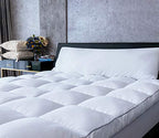 Marine Moon Mattress Topper Queen, Cooling Pillow Top Mattress Topper, Extra Thick Plush Mattress Pad Cover, Overfilled with 7D Down Alternative, Relief Back Pain, Soften Hard Mattress, 80'' x 60''