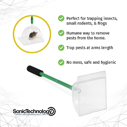 Katcha Acrylic Critter Catcher Live Trap Catcher with Handle for No Harm Trap - Large Plastic Bug Trap, Bug Container & Bug Catcher for Safely Capturing Insects & Pests