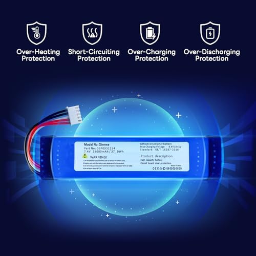 18000mAh Replacement Battery for JBL Xtreme, Xtreme 1 (Part No:GSP0931134) Xtreme Speaker, 2025 Upgrade High Capacity 7.4V Rechargeable Battery with Repair Tools