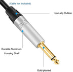 Devinal 1/4 inch Mono Plugs, Replacement 6.35mm TS Solder Type DIY Audio Connector, Heavy Duty Quarter Inch Adapter 24K Gold-Planted for Repair Guitar Cables, Instrument Cord (4 Pack)