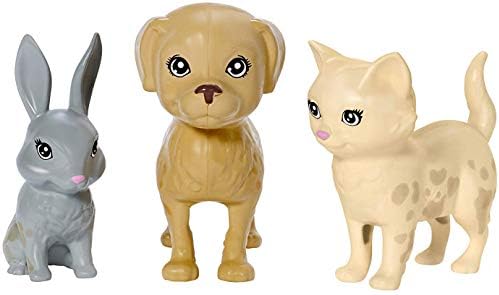 Barbie Play 'n Wash Pets Playset with 3 Color-Change Animals & 10 Toy Accessories, Blonde Fashion Doll with Blue Eyes