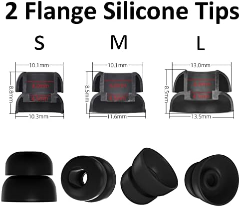 for Soundcore Space A40 P3i P20i P30i P40i Ear Tips Kit Memory Foam Double Flange Replacement Eartips Earbuds Fit in Case Compatible with Soundcore Sport X10 X20 Life A1 Black 9 Pairs