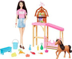 Barbie Toy Stable Playset with Fashion Doll, Small Pony & 10+ Accessories, Inspired Mysteries: The Great Horse Chase