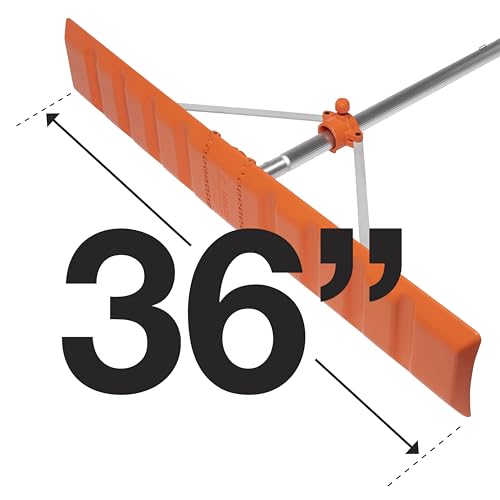 EZ Smart Snow Roof Rake, Adjustable 36IN Blade V-Blade Technology, Prevents Ice Dams, 21ft Reach Pole Included, Quick Assembly, Carrying Bag Included, NO wheels or sharpe edge to damage your shingles.