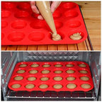 Silicone Muffin Pan Set - Mini 24 Cups, Regular 12 Cups Cupcake Pan, Jumbo 6 Cups Muffin Pan Silicone Bakeware for Baking Set of 3