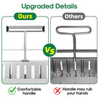 Upgraded Soil Blocker, 8 Cell Seed Blocker 2 inch Quad Soil Block Maker Manual with 3 Types of Seed Pins,Hand-held Soil Blocking Tool for Seed Stater Tray Outdoor Plants