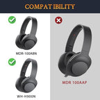 SOULWIT Replacement Earpads Cushions for Sony WH-H900N (h.Ear on 2 Wireless) & MDR 100ABN (h.Ear on Wireless) Noise Canceling Over-Ear Headphones, Ear Pads with Noise Isolation Foam - Black