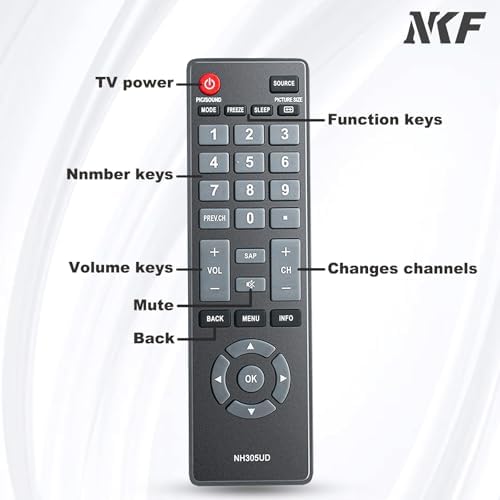 NH305UD Remote Control for Emerson TV Remote Replacement NH310UP NH301UD, Universal Remote Control for All Emerson TV LF501EM4 LF501EM4F LE240EM4 LC320EM3FA LF402EM6 LF402EM6F LF461EM4 LF461EM4A