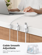 6Pack Cord Organizer, Desk Accessories - Lamicall Clear Desktop Cord Management, Phone Charger Office Workspace Organizer Accessories, Nightstand Wire Keeper Desk Decor, Office Desktop Must Haves