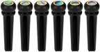Blisstime 6pcs Ebony Guitar Pins Inlaid Abalone Dot Acoustic Guitar Replacement Parts