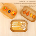 Air Fryer Paper Liners, 100PCS Rectangle 8.6"x5.5" Disposable Parchment, AirFryer Accessories Non-Stick Baking Paper for Ninja Foodi Dual Zone Air Fryer DZ201/DZ401/DZ550