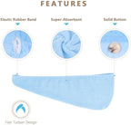 AIDEA Microfiber Hair Towel Wrap, 5 Pack Hair Turbans, Super Absorbent Quick Dry Hair Towel Wrap for All Hair Types Anti Frizz, Hair Accessories for Women, 26"×10"