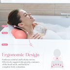 Bath Pillow Luxury Bathtub Pillow, Bath Pillows for Tub Head Neck and Back Support, Non-Slip Soft Silicon Bath Tub Pillow with Strong Suction Cup, Bath Accessories Spa Gifts, Pink