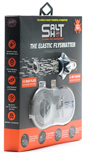 Saltshot Swatter | Insect, Bug and Fly Swatter | Launch 150 MPH Salt Blasts | Portable, Pocket Sized, Patented Speed Loader