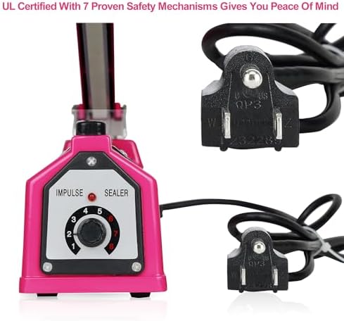 Sealer Pro, Patented 12-inch Impulse Heat Sealer, 7-mm Sealing Width Super Heavy Duty Bag Sealing Machine with Extra 2 Replacements, 1Fuse Included, Dragon Fruit