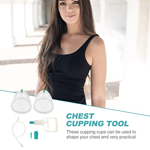 Ciieeo Vacuum Cupping Cup Hand Pump Set Breast Vacuum Cupping Buttock Lift Body Massage Cupping Set for Massage Therapists Cupping Machine Accessories for Women Ladies White