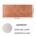 Pure Copper Mesh Screen Roll #20Mesh-Size:15.7"x47.2" 99.9%-Copper Wire Mesh Screen for Vents,Window Screen,DIY Grounding Mat, Art Project,Keep Insect Away ...