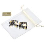 Camila Paris CP2008/2 French Hair Side Comb Handmade Small Tokyo French Twist Hair Combs Decorative, Strong Hold Hair Clips for Women Bun Chignon Up-Do Styling Girls Hair Accessories, Made in France