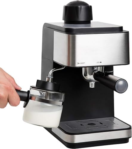 4 Cup Espresso Accessories Espresso Glass Coffee Pot Replacement for IMUSA, Hamilton Beach, Mr.Coffee, Breville, UNIVEN Espresso Machine,Black handle