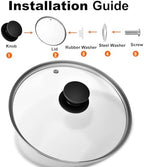 Tempered Glass Lid for Instant Pot 6 Quart, 9.1 Inch,Pressure Cooker Accessories,Replacement Parts for Instant pot,Heat Resistant Silicone Handle and Stainless Steel Rim