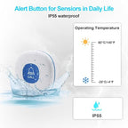 CallToU Wireless Caregiver Pager, Call Button for Elderly 500FT, Nurse Alert System Call Bell for Elderly/Patients/Disabled, Elderly Assistance Products with 2 Receivers 2 SOS Waterproof Transmitters