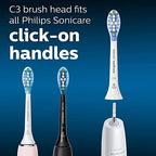 Philips Sonicare C3 2-in-1 Plaque Removal+Whitening Brush Heads, Genuine Replacement Toothbrush Heads, White, 2 Pack, HX9042/65
