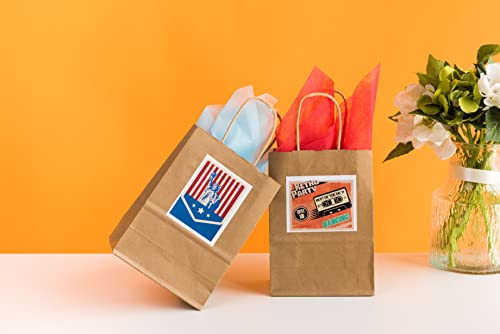 RACETOP Brown Gift Bags with Handles Bulk, 8"x4.5"x10.8" 50Pcs Brown Paper Bags with Handles Bulk, Brown Kraft Paper Bags, Gift Bags Bulk, Retail Bags, Shopping Bags