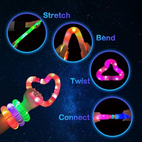Glow Sticks & Glasses 12 PCS,Glow in the Dark Party Favor Supplies for Kids,Easter LED Light Up Bracelets Necklaces & Neon Glasses for Toddlers,Glow Accessories Decoration for Camping Wedding Birthday