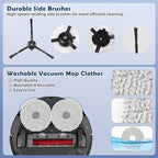 Accessories Replacement Kit for Roborock Q Revo S, Qevo Pro, Qrevo Plus Robot Vacuum, 1 Main Brush, 4 Mop Cloth, 2 HEPA Filter, 4 Black Side Brushes, 6 Dust Bag, 1 Cleaning Tool - 18 Pcs
