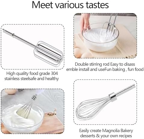3 PCS Hand Mixer Beaters, Hand Mixer Beaters for Kitchenaid Hand Mixer Replacement Beaters, Stand Mixer Whisk Attachment for Hamilton Beach Hand Mixer 62682rz 62692 62695v 64699, 3PCS Silver