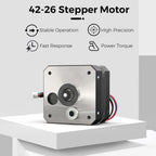 Official Creality Ender 3 V3 SE Extruder Stepper Motor, 42-26 Stepper Motor 3D Printer Extruder Motor 0.84A 12 Teeth Round Shaft, Sprite Extruder Motor for Ender 3 S1/3 S1 Pro/3 S1 Plus/5 S1/3 V3 KE