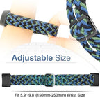 Braided Watch Bands Compatible with Fitbit Charge 6/Fitbit Charge 5 for Women Men, Elastic Adjustable Solo Loop Stretchy Nylon Woven Replacement Wristbands for Fitbit Charge 6/Fitbit Charge 5