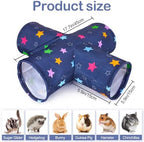 Bienbee 4-Way Washable Foldable Rabbit Tunnel Hideout for Bunny, Hamster, Chinchilla, Ferret, Rabbit & Guinea Pig Accessories