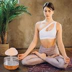 Weljoy Zen Raining Cloud Night Light Aromatherapy Essential Oil Diffuser Micro Humidifier Desk Fountain Bedside Sleeping Relaxing Mood Water Drop Sound (White)