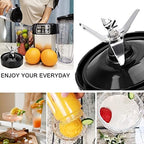 7 Fins Blender Blade Compatible with Ninja Blender Blade Replacement, Ninja Blender Lid Accessories for Auto iQ BL682-30 BL642-30 BL450-30 BL482-30 BL687CO-30 BL450-30 BL642-30 BL482-30 BL682-30 ect