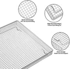 Stainless Steel Baking Tray Pan and Air Fryer Basket Compatible with Cuisinart Airfryer TOA-060 and TOA-065 for Cuisinart air fryer replacement parts